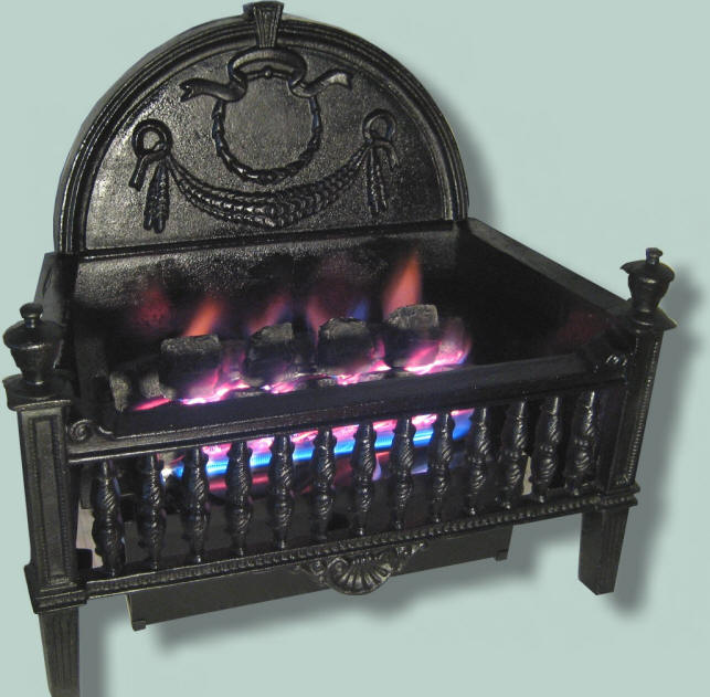 Chillbuster Vent Free Coal Burner in Large Ornate Coal Basket for large fireplaces